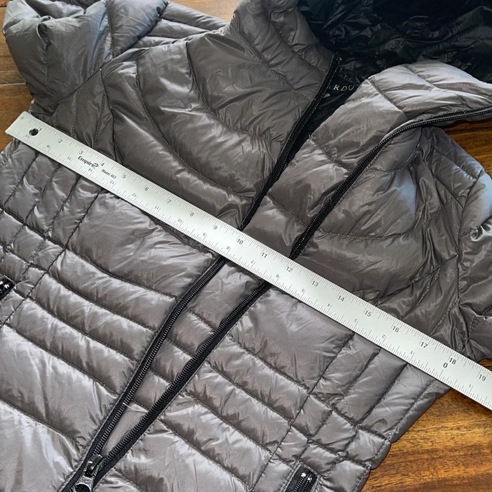 Bernardo Puffer Long Sleeve Size Small Black Jacket Hooded metallic gray - Picture 4 of 16
